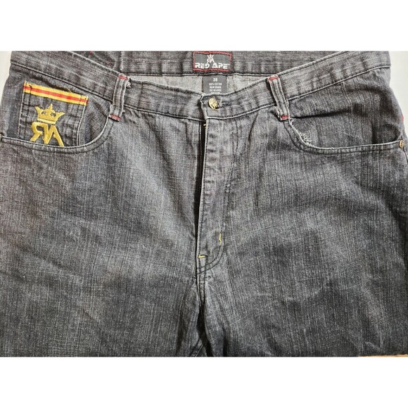 Red Ape Mens Jeans Size 38x31 Diamond Patchwork Pockets Cotton Blend (40x31) - Picture 9 of 16